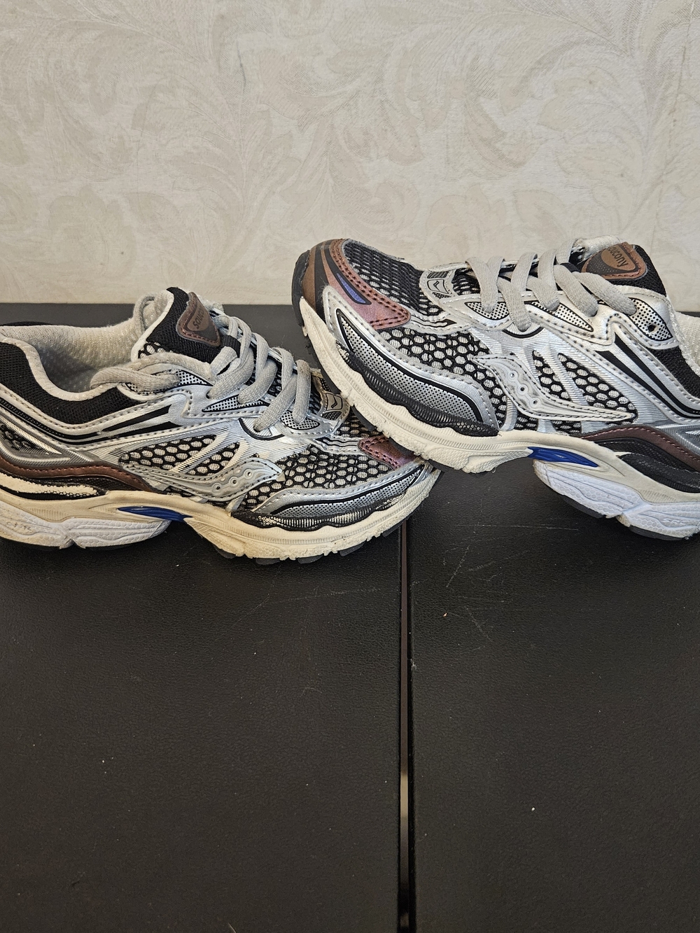 Saucony Kids Black, Gray, Blue and Burgundy Sneakers